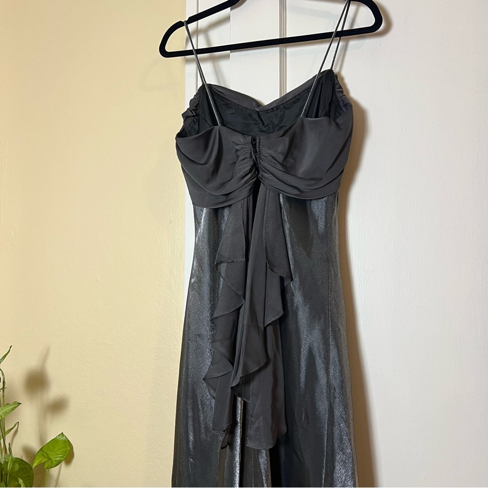 Vintage Deadstock Betsy & Adam Silver Maxi Formal Dress (Vintage sz 14) - Picture 6 of 9